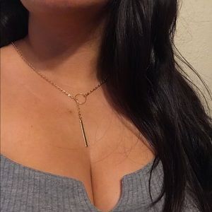 Silver Bar Loop Necklace Jewelry Accessory light thin new gift chain layer